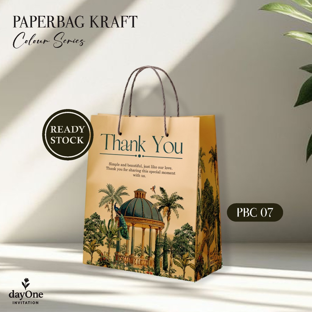 PAPER BAG SOUVENIR HAJATAN MURAH - TAS KADO MOTIF WARNA READY STOCK || PBC 07 (LUSIN)