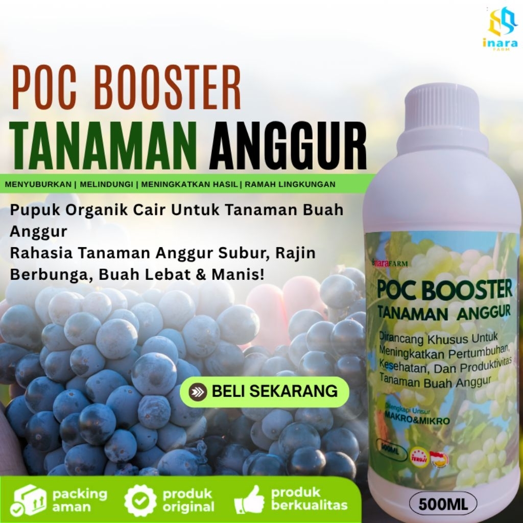 Pupuk Organik Cair Booster Tanaman Anggur/Pupuk penyubur pelebat Bunga Buah anggur