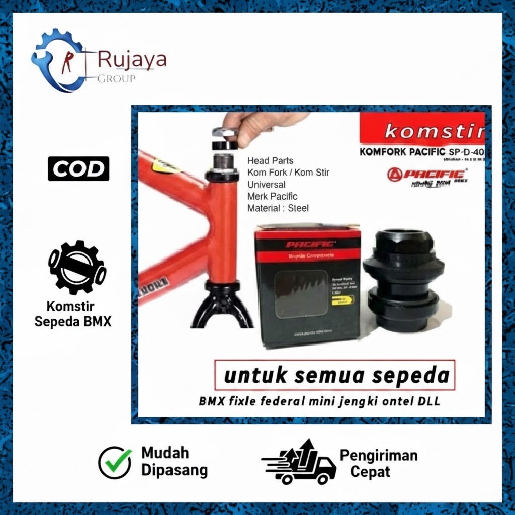 komstir sepeda BMX 22.2 mm PACIFIC / kom frok pacific 22.2 mm universal