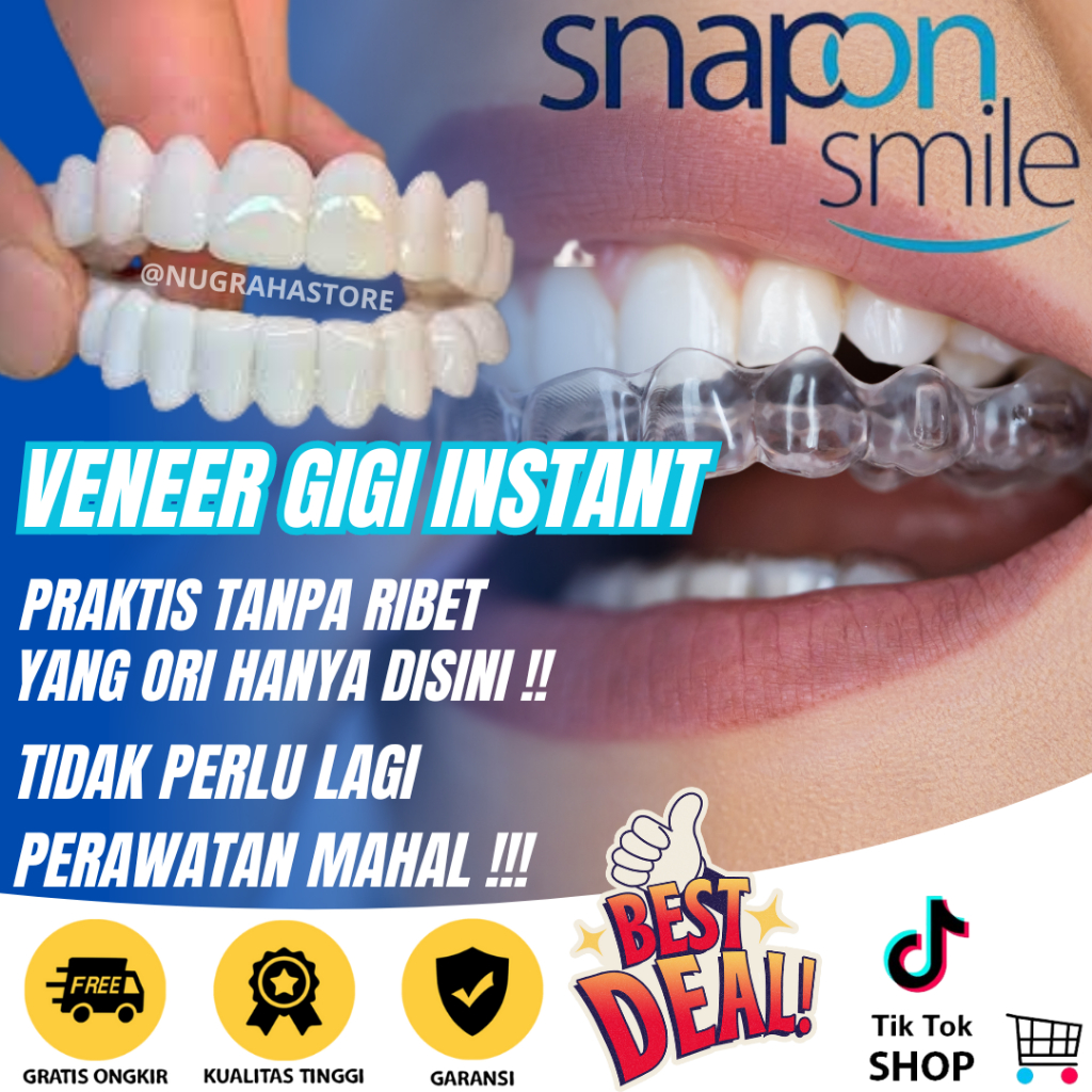 Kuat Di Pakai Makan 1 Set Gigi palsu Instan Atas Bawah penutup Ompong Lepas Pasang Snap On Smile
