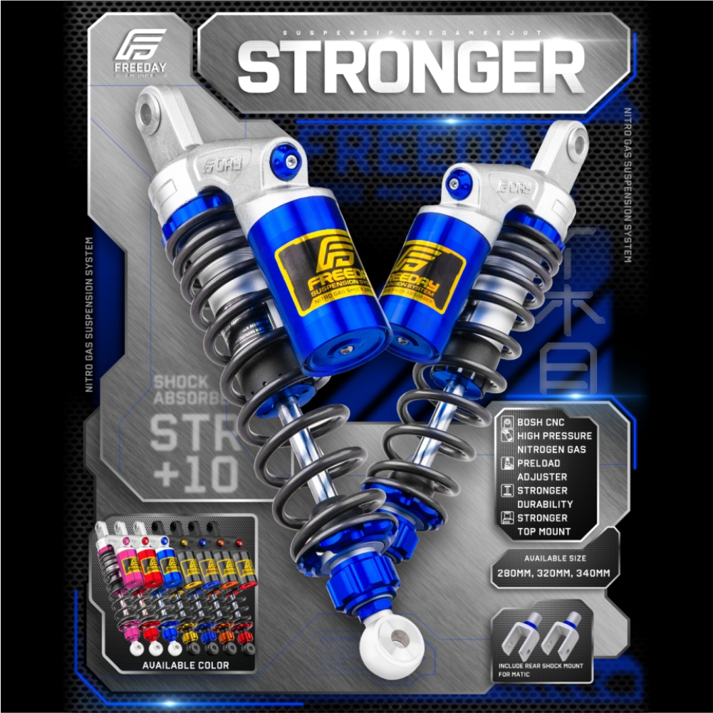 FREEDAY Shockbreaker Shock Tabung Belakang Stronger Bebek Vega Fizr RX King Jupiter Z
