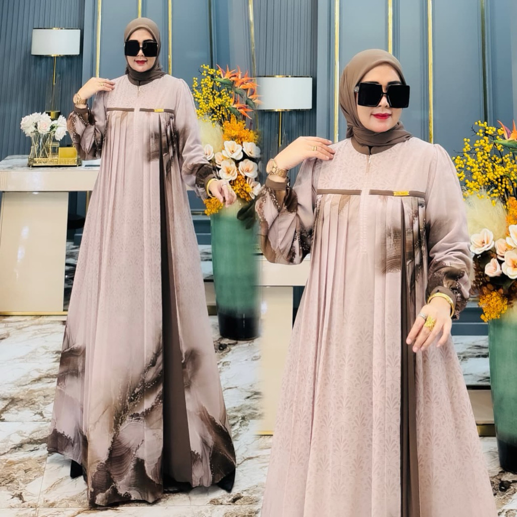 Kameela Set / Gamis Ceruty BabyDoll Set Hijab Segi 4 / COD