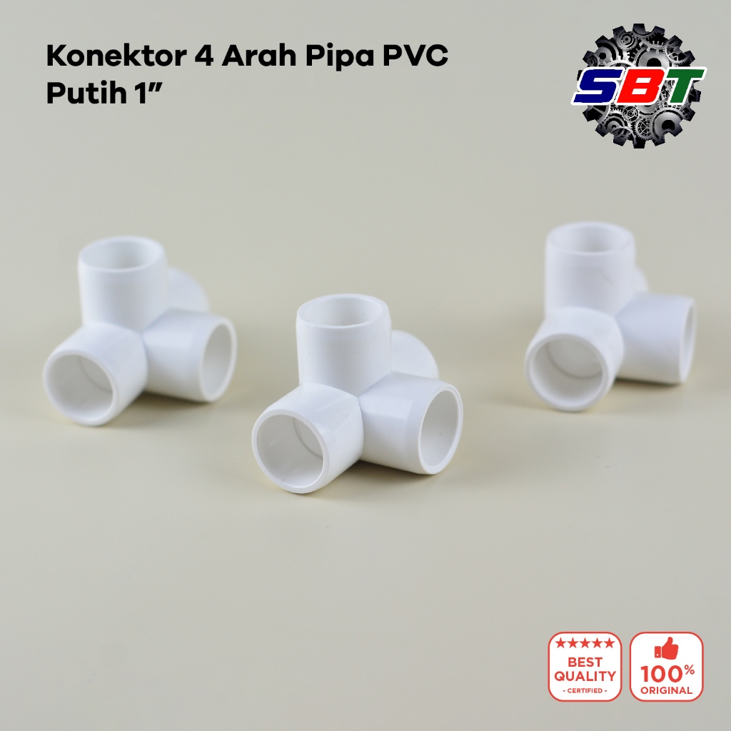 Konektor 4 Arah Pipa PVC Putih 1"