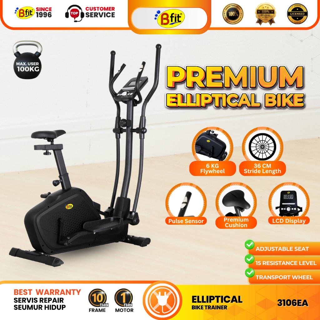 (MAKASSAR) Sepeda Statis BFIT 3106EA Elliptical Bike Sepeda Olahraga Cardio Murah Portable