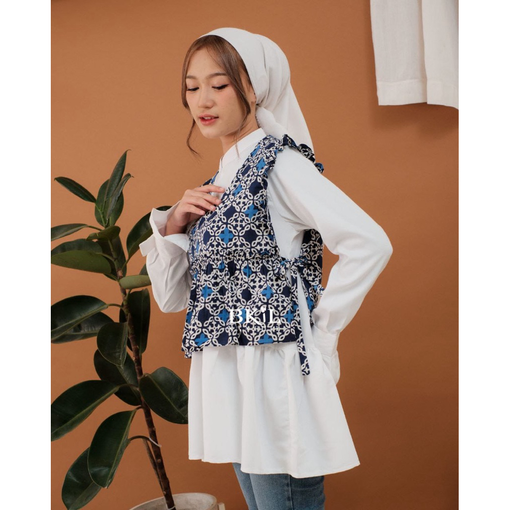 vest batik wanita atasan batik kerja etnik modern