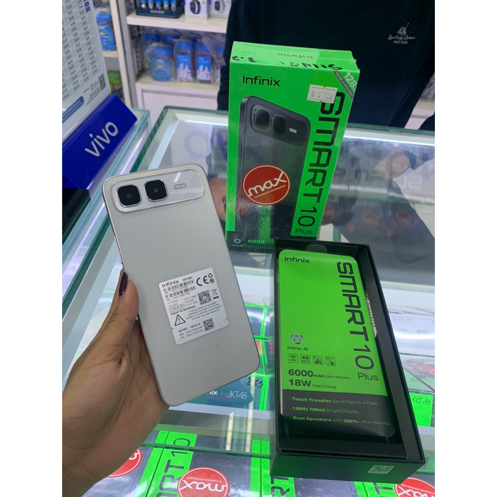 infinix smart 10 plus ram 8+8/127 baterai 6000MAH