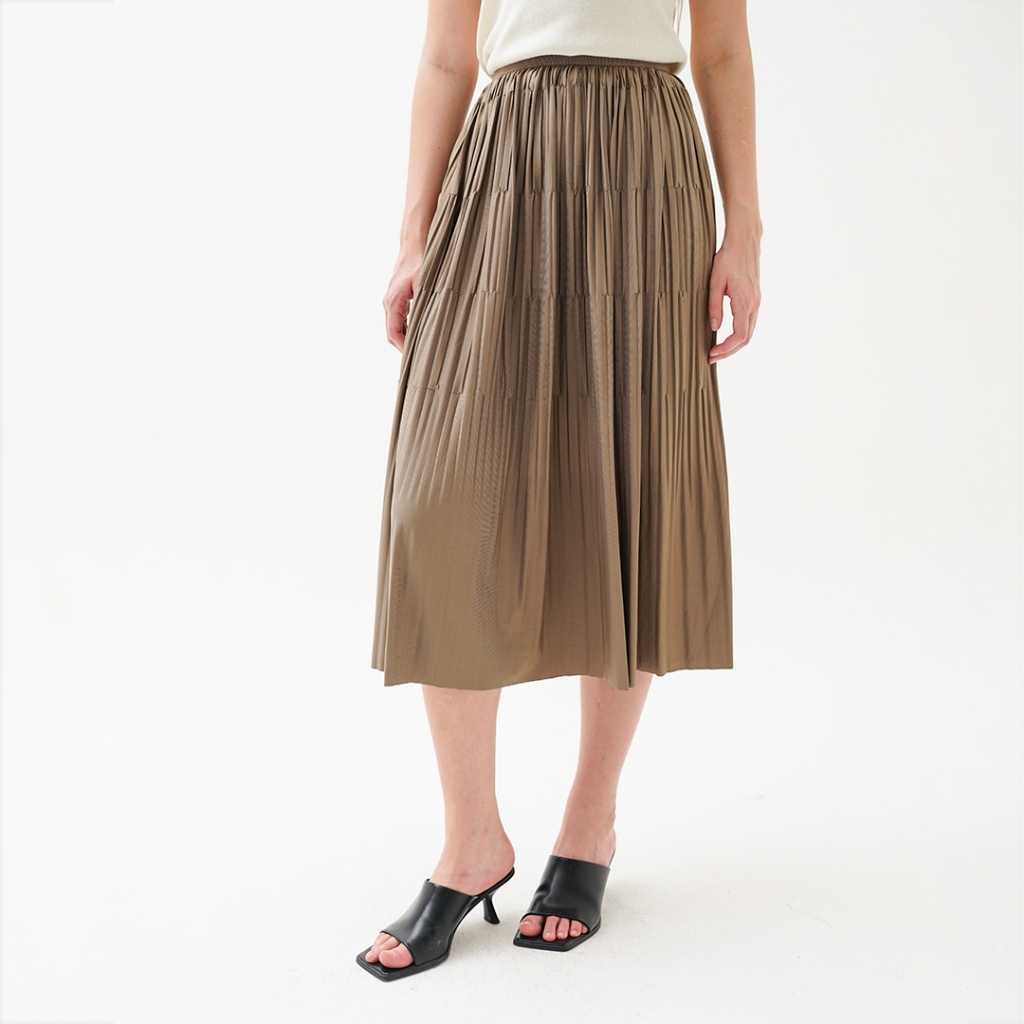 Mississippi Voluminous Flowing Midi Skirt Rok Midi L03000162M Taupe