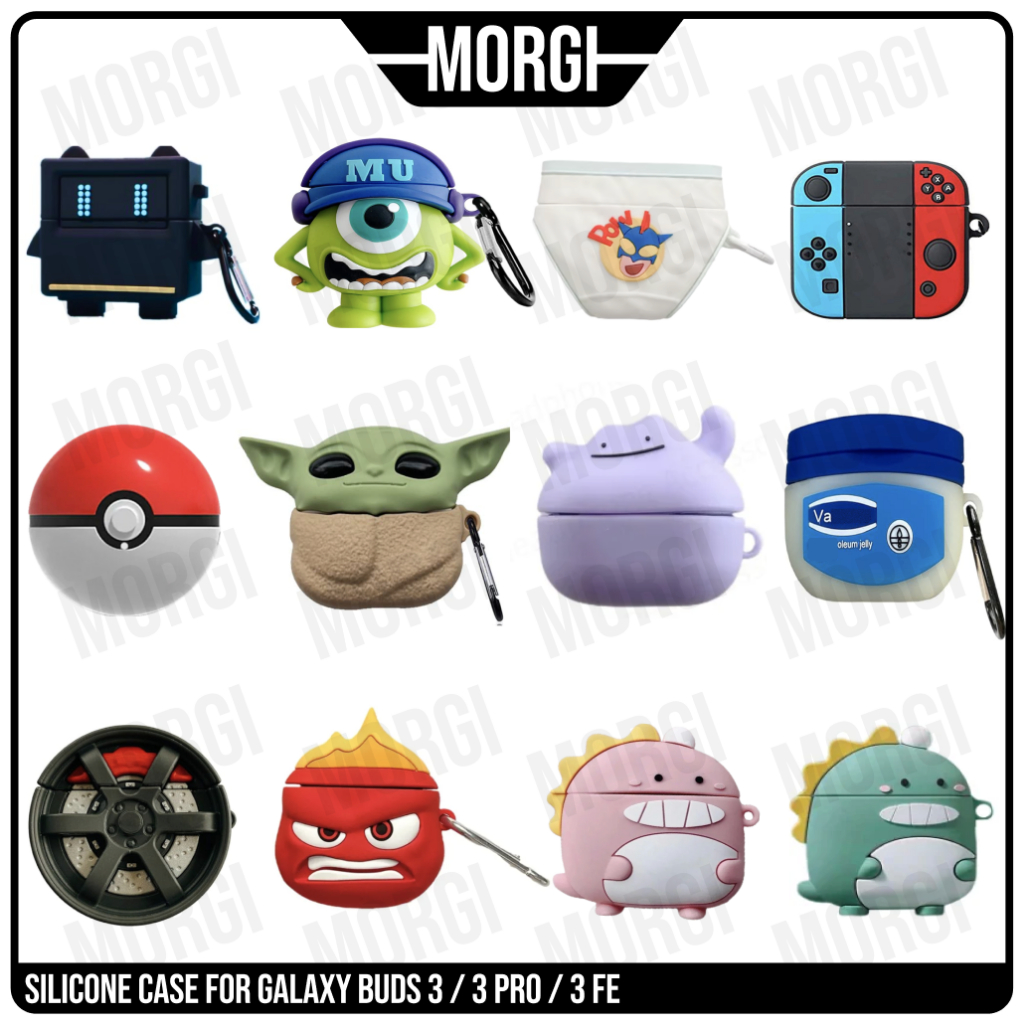 Case Samsung Galaxy Buds 3 / 3 Pro FE Airbuds Casing Silicone Silikon Clear Karakter Cover 3D Charac