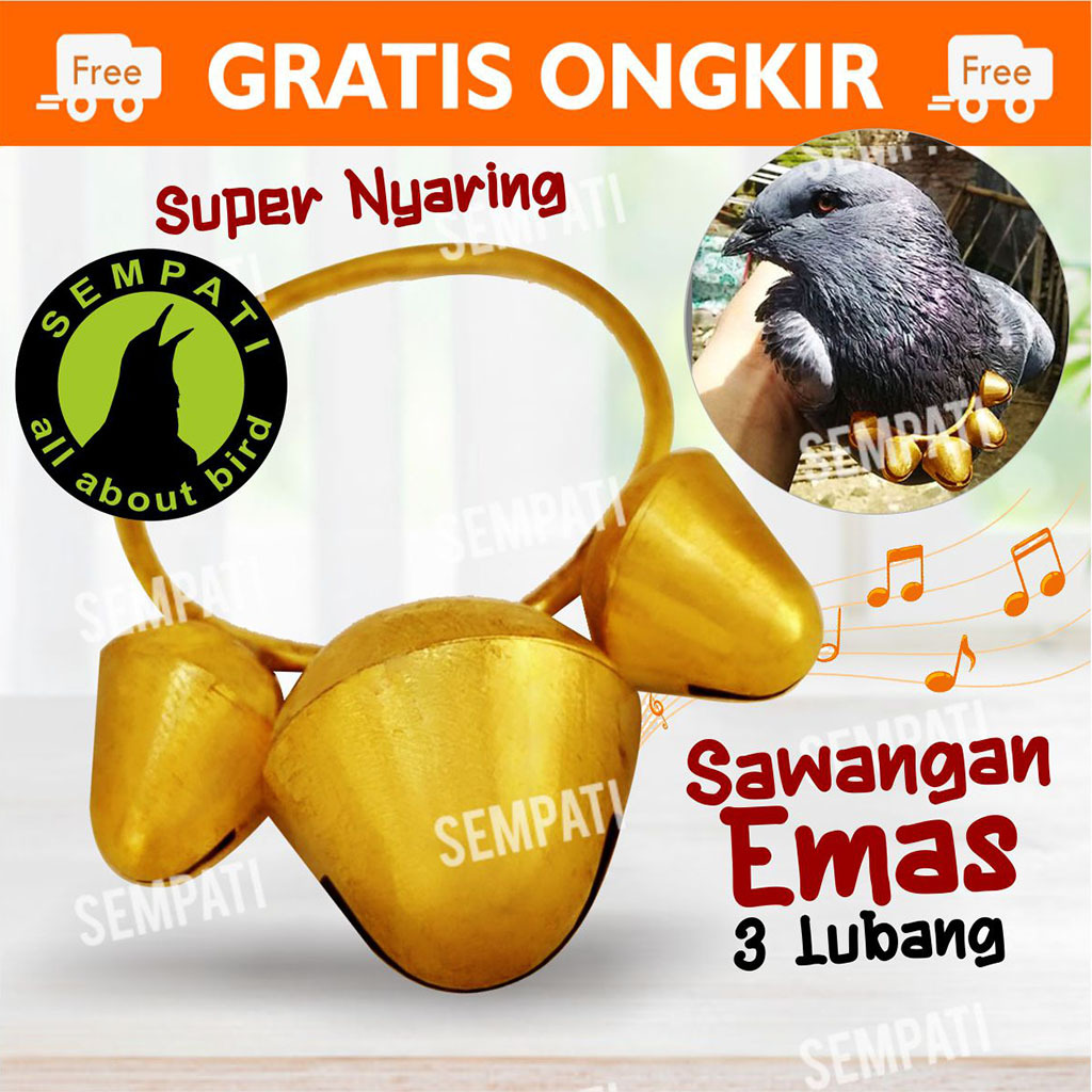 SEMPATI SAWANGAN KALUNG LONCENG KUNINGAN TIGA LUBANG SAWANGAN MERPATI EMAS HATONG HOTANG PLUIT PELUI