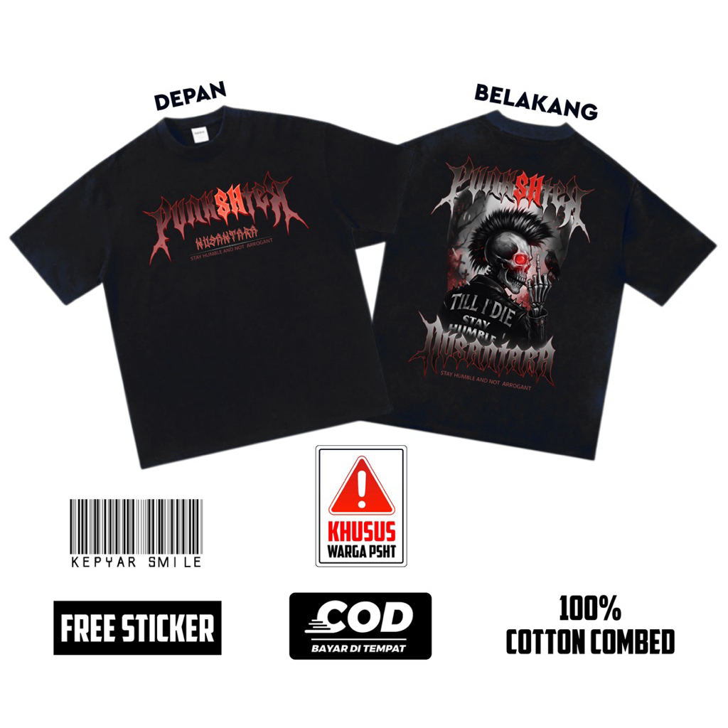 Tshirt Kaos PSHT PUNKSHTER NUSANTARA Free Stiker