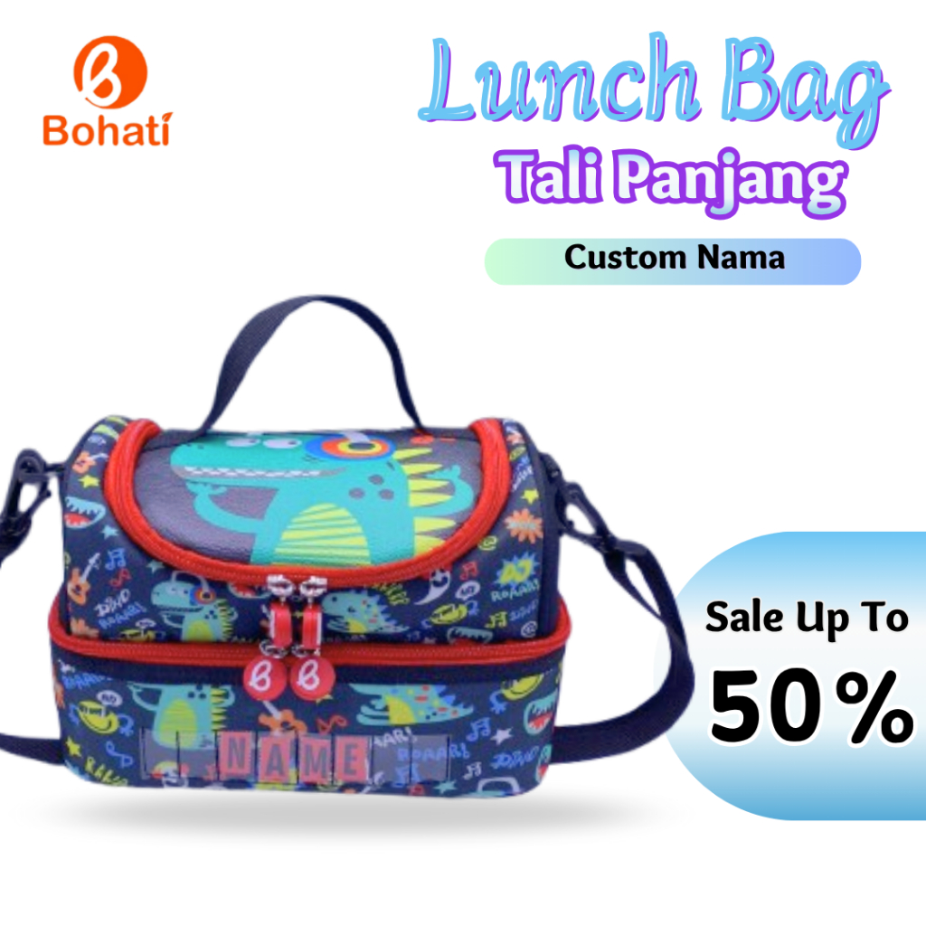 Lunch Bag Anak Laki laki Bohati tas bekal anak  I Bohati I Karakter Dino Fashion