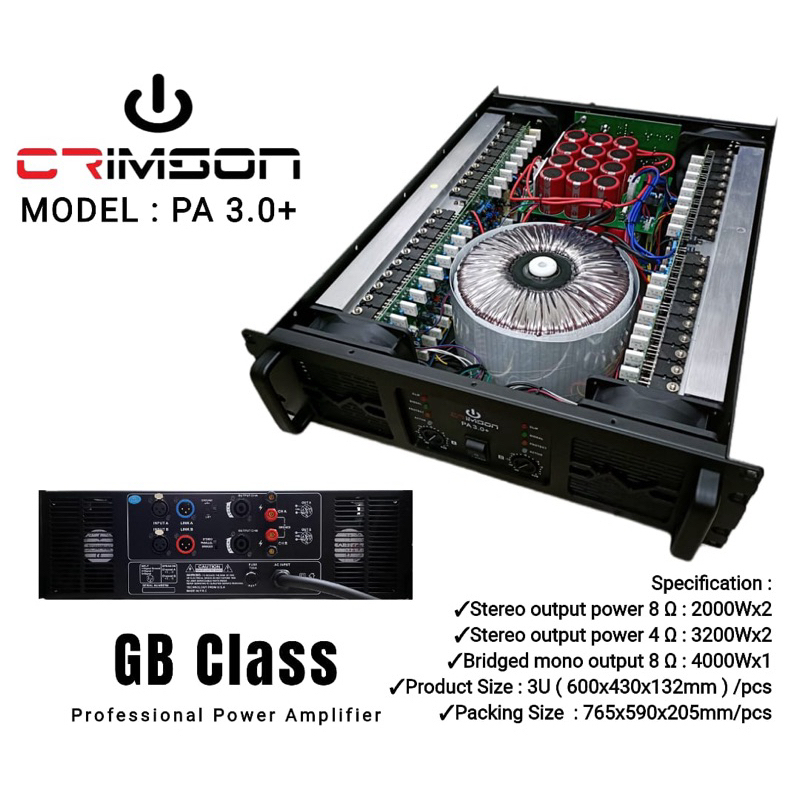power proffesional amplifier GB Class Crimson PA 3.0+/PA-3.0+/PA3.0+