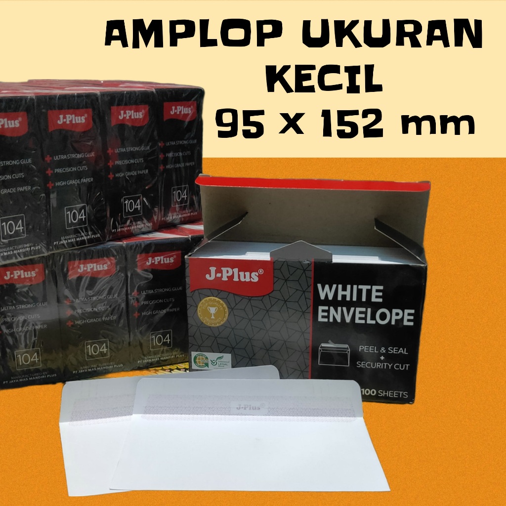 AMPLOP J-PLUS 104 WARNA PUTIH/ AMPLOP KECIL