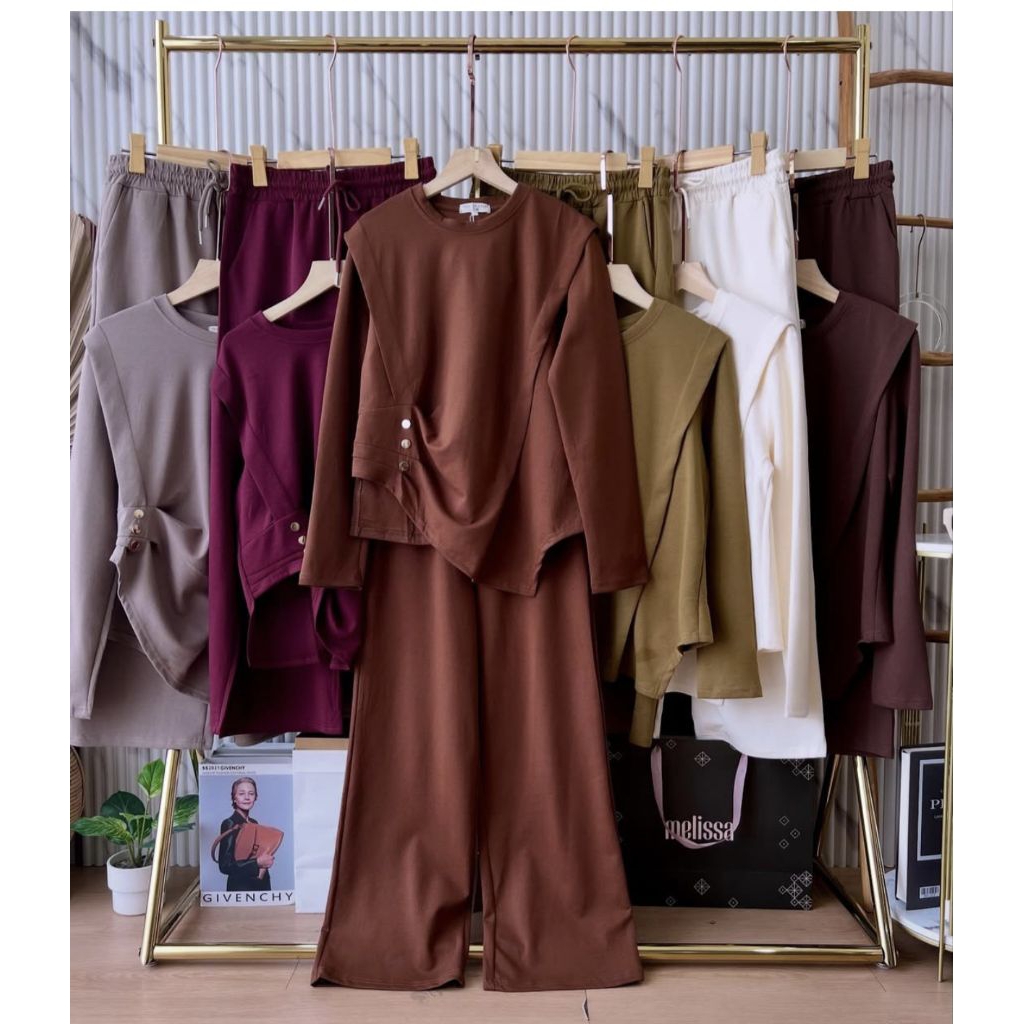 Setelan Celana Panjang Wanita Kekinian / Setelan Celana Kaos Wanita Instan / Setelan Celana Panjang 