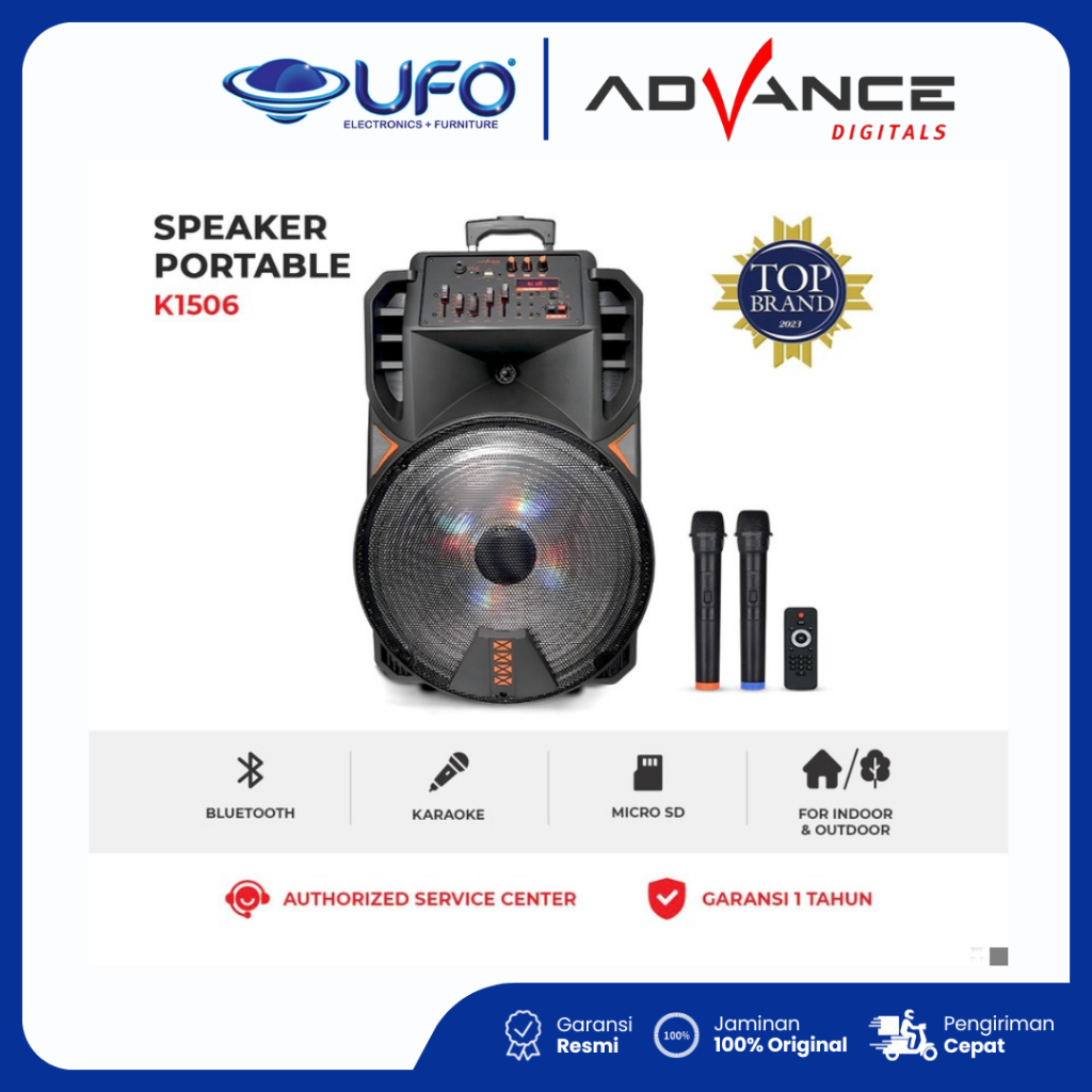 Advance Speaker Meeting K-1506 Bluetooth Salon Aktif 15 Inch Gratis Mic