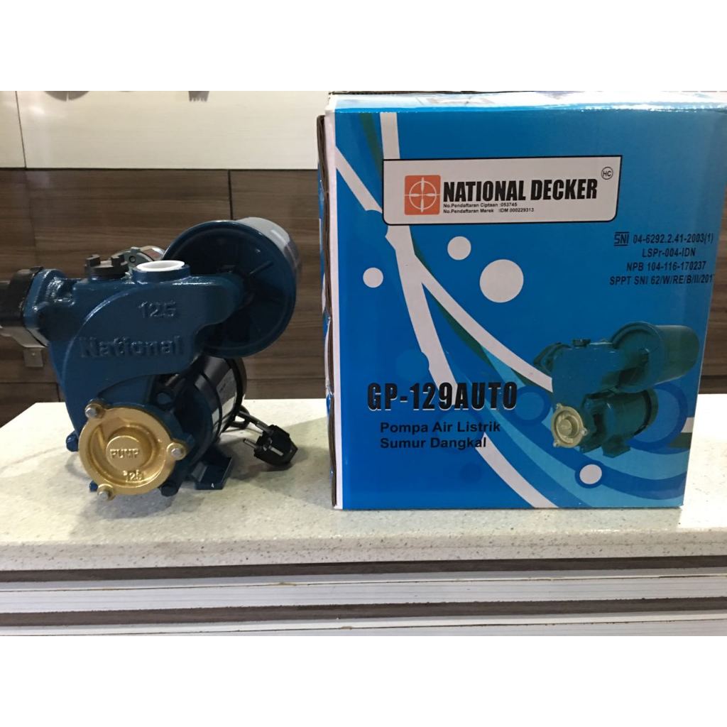 NATIONAL DECKER Pompa Air/Mesin Air GP-129 Sumur Dangkal Auto/Otomatis