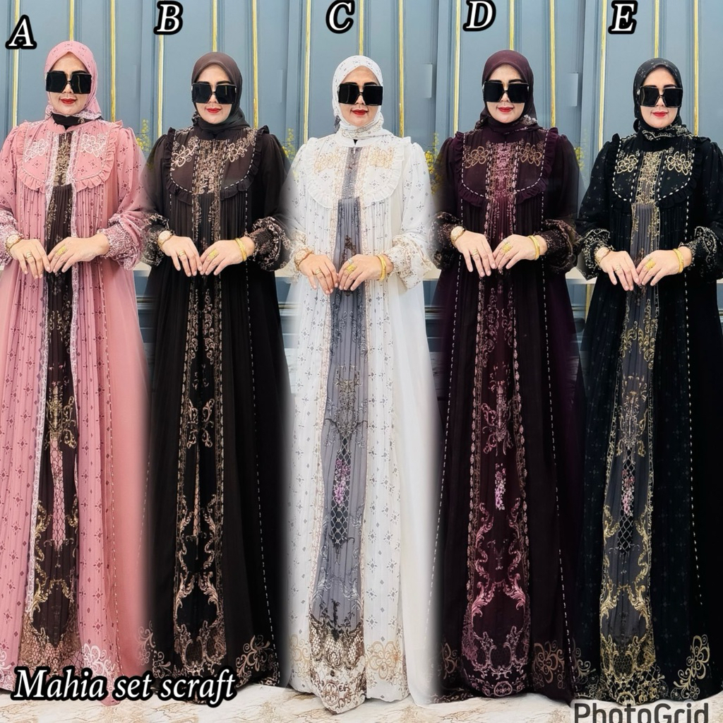 MAHIA SET SCRAFT by hijab ika  ( ORIGINAL)syari premium /syari terbaru/ cod