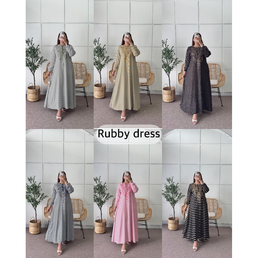 GAMIS ANISA/RUBY DRESS/MIDI RAYON PREMIUM/LONGDRESS RAYON GARIS/MIDIDRESS RAYON/HOMEDRESS RAYON