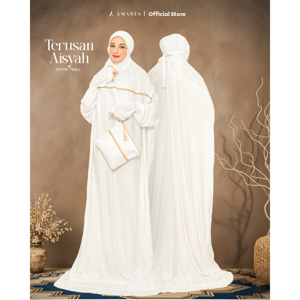 Amasya Terusan Aisyah Mukena Dewasa Premium Rayon Twill