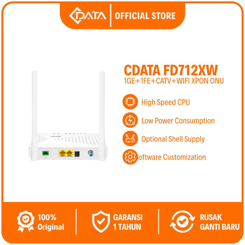 CDATA XPON ONU FD712XW Single Band Wifi + CATV