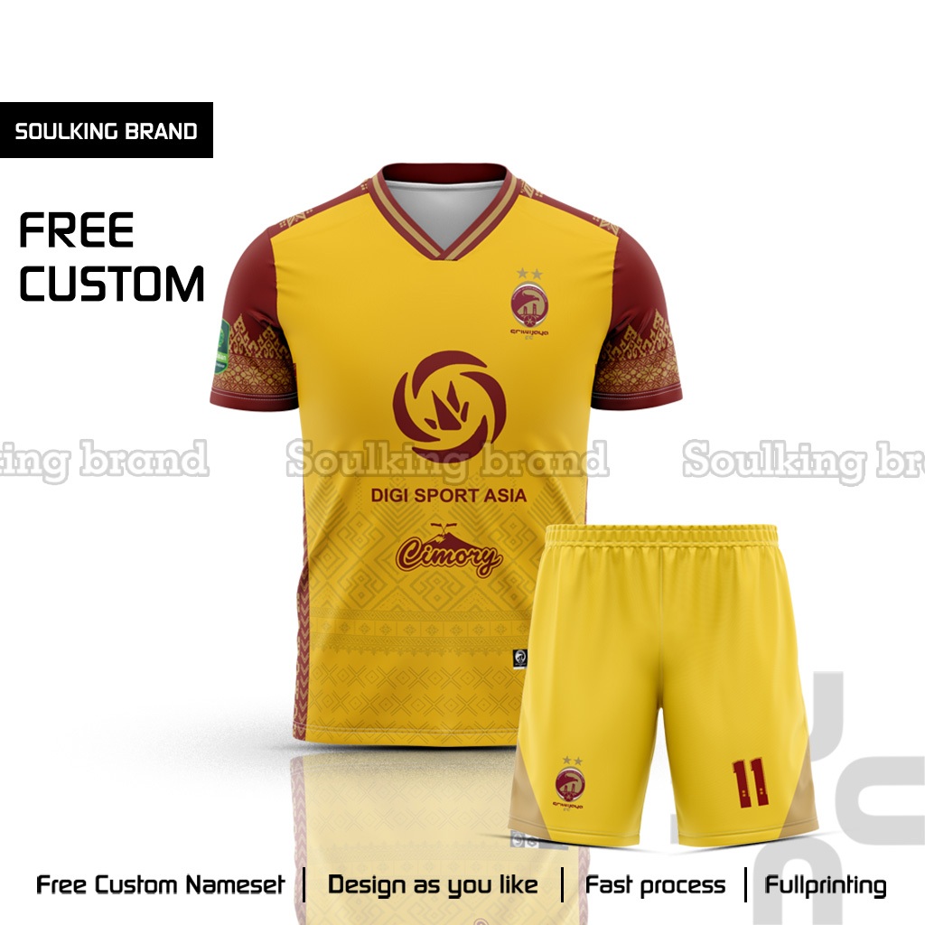 Baju Jersey Bola Sriwijaya 2025 / 2026 Home Away Third Liga 1 Indonesia Free Custom Nama Warna Kunin
