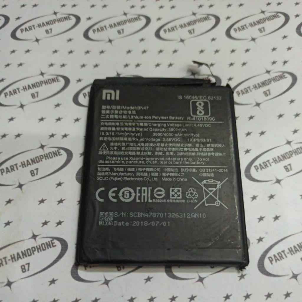 BATERAI BATTERY BATRE XIAOMI REDMI REDMI 6 PRO/MI A2 LITE BN47 ASLI ORIGINAL COPOTAN