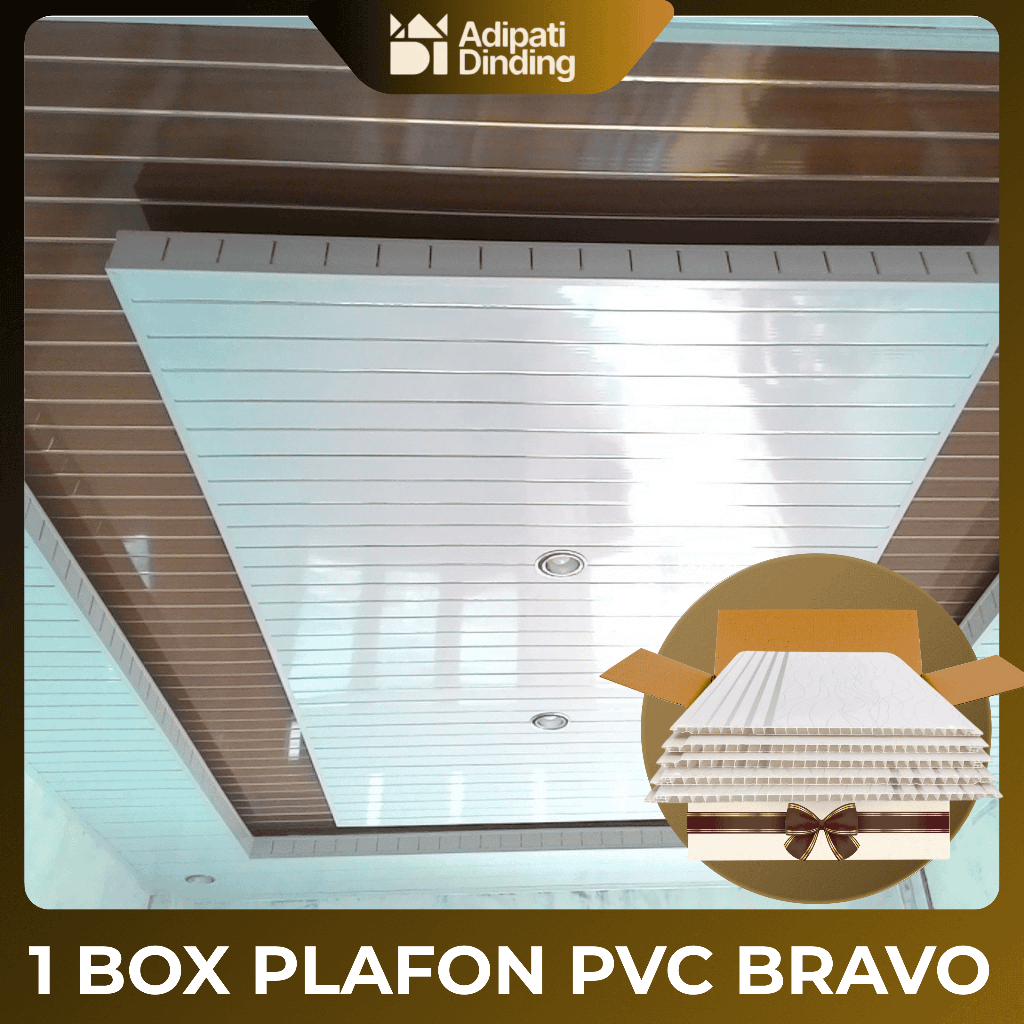 Adipati Dinding - Bravo Plafon PVC Panjang 4 Meter 1 Dus | PVC Plafon Rumah Minimalis Aesthetic |  P