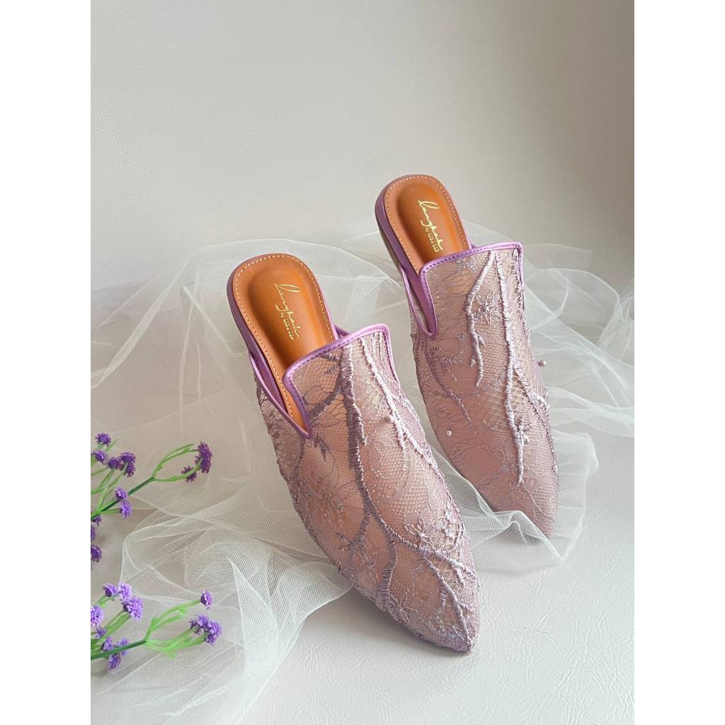 LANGKAH BY LINA LEE SEPATU WANITA FLAT LACE BRUKAT KODE ALISHBA