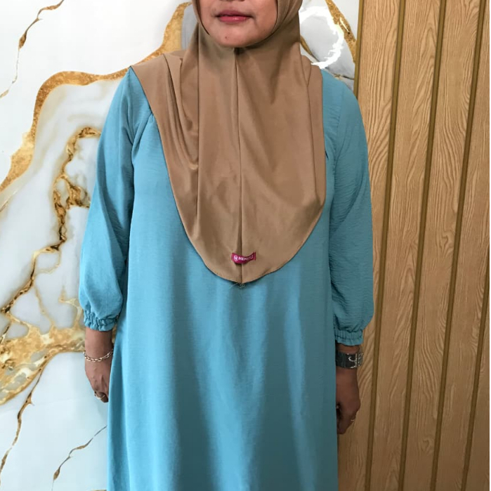 Baju Gaun Gamis Wanita Lengan Panjang Dewasa Crinkle