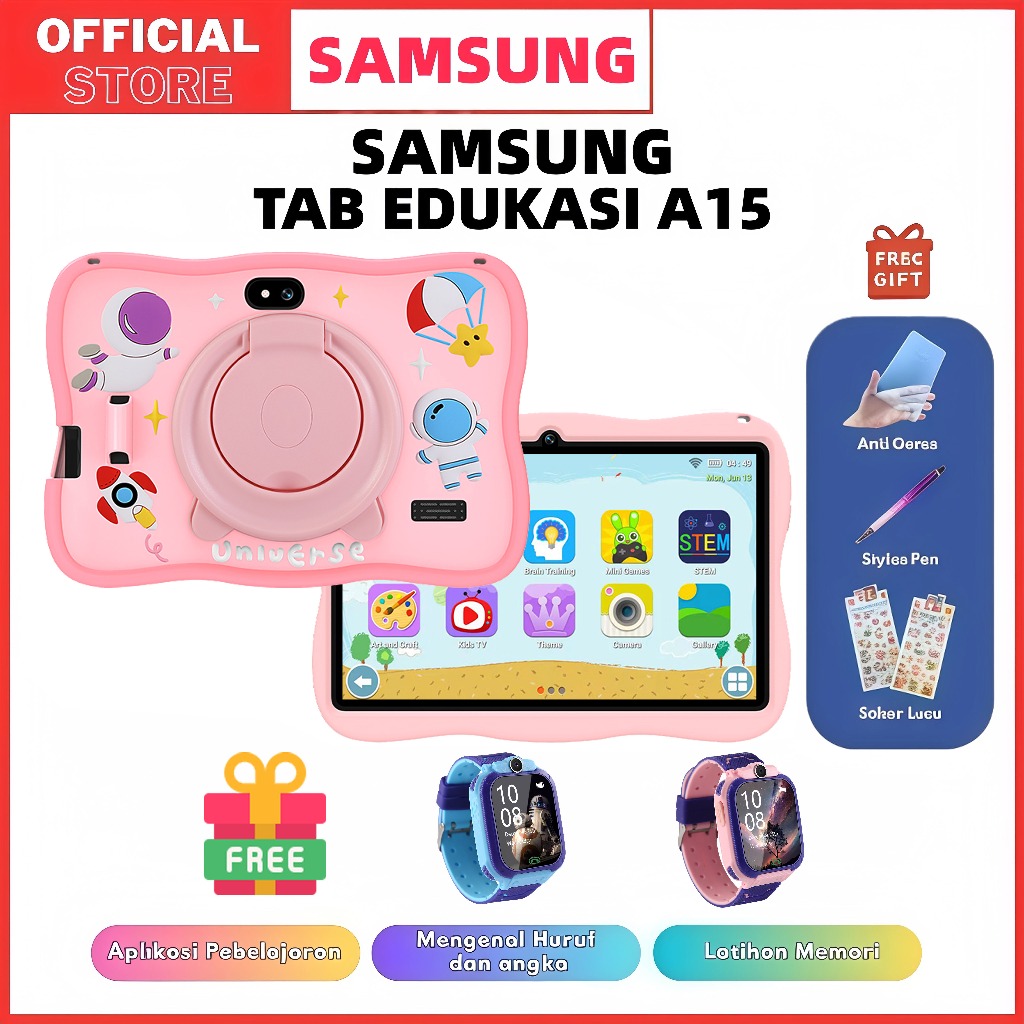 SAMSUNG Tablet Edukasi Anak Tablet Anak Murah 5G Baru A15 Tab 7inch Tablet baru smartberry official 