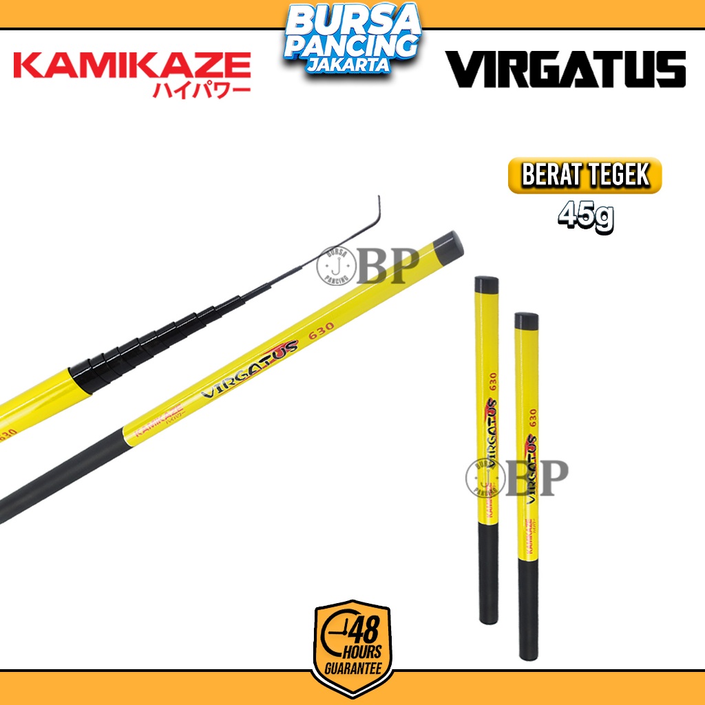 KAMIKAZE Joran Tegek VIRGATUS 240CM - 720CM Carbon Ruas pendek Cocok Untuk di Sungai dan Muara