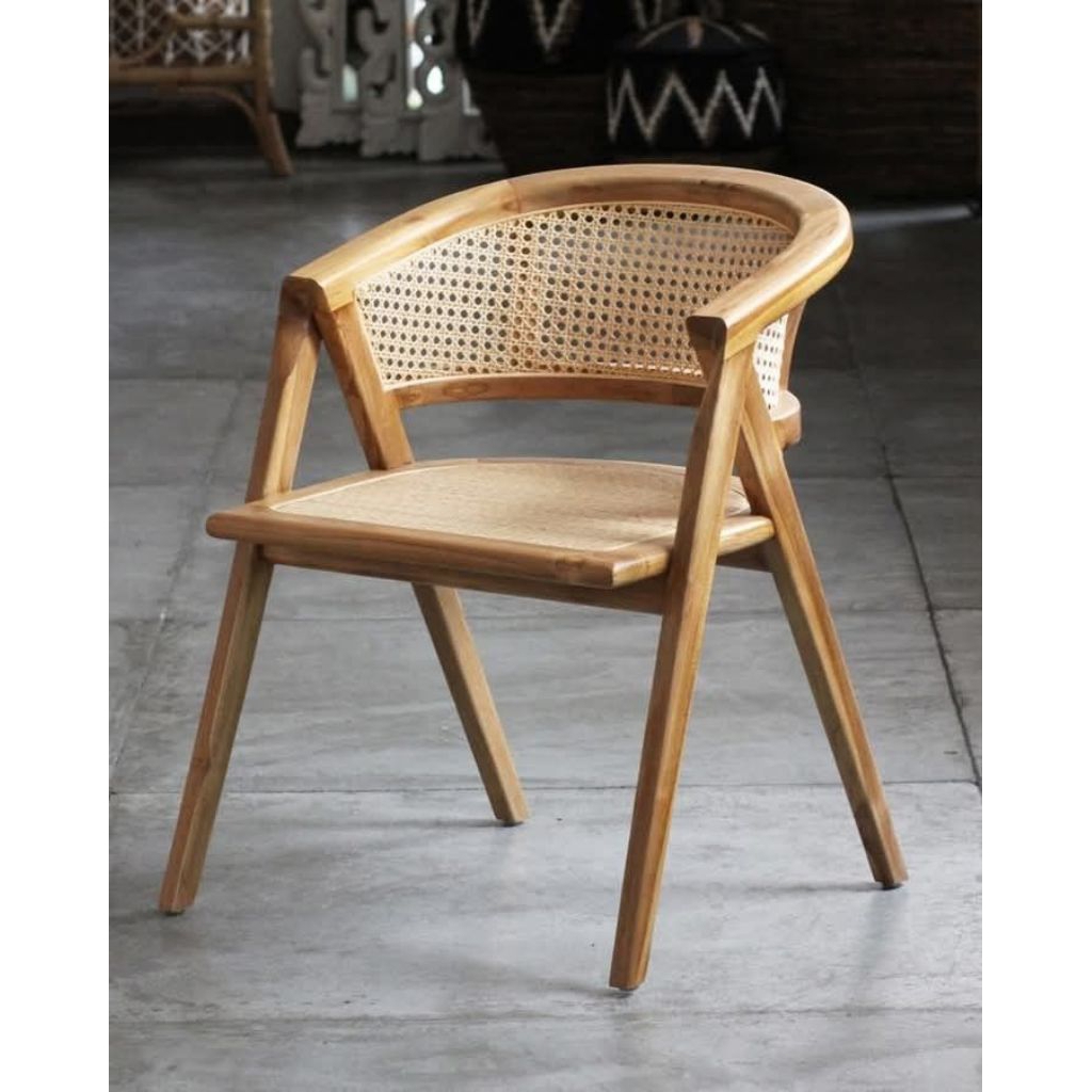 KURSI CAFE LENONG KAYU JATI KURSI MAKAN LENONG JATI MINIMALIS KURSI CAFE JATI KOMBINASI ROTAN