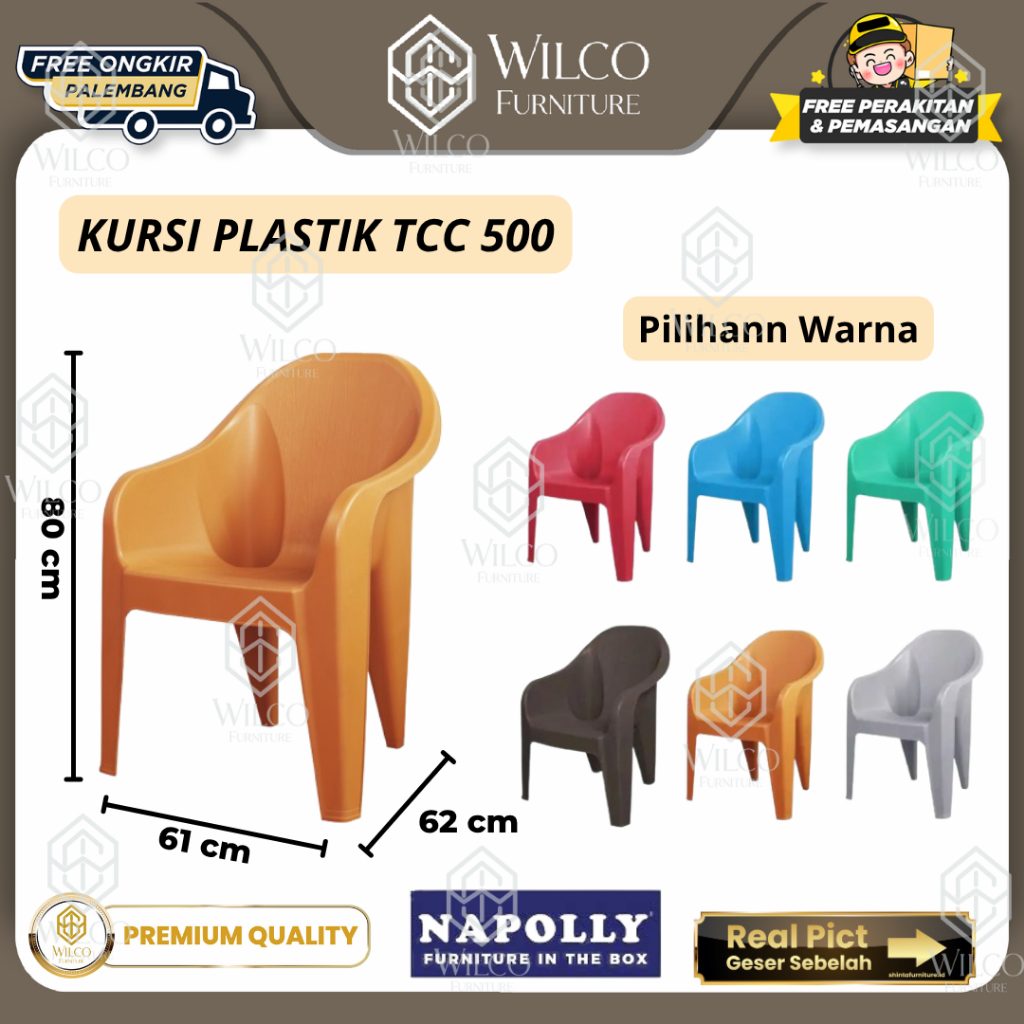 Kursi Cangkir Kursi Teras Santai Kursi Tamu Plastik Napolly TCC 500 - Meja