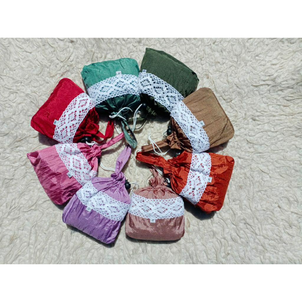 Abaya/mukena  parasut renda anak 2-7 th