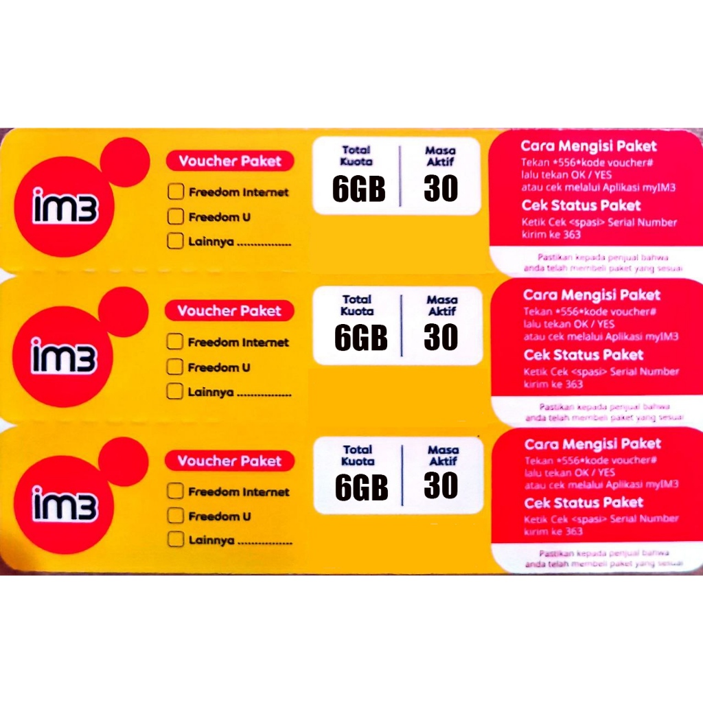 Voucher Indosat 6GB - 30 Hari