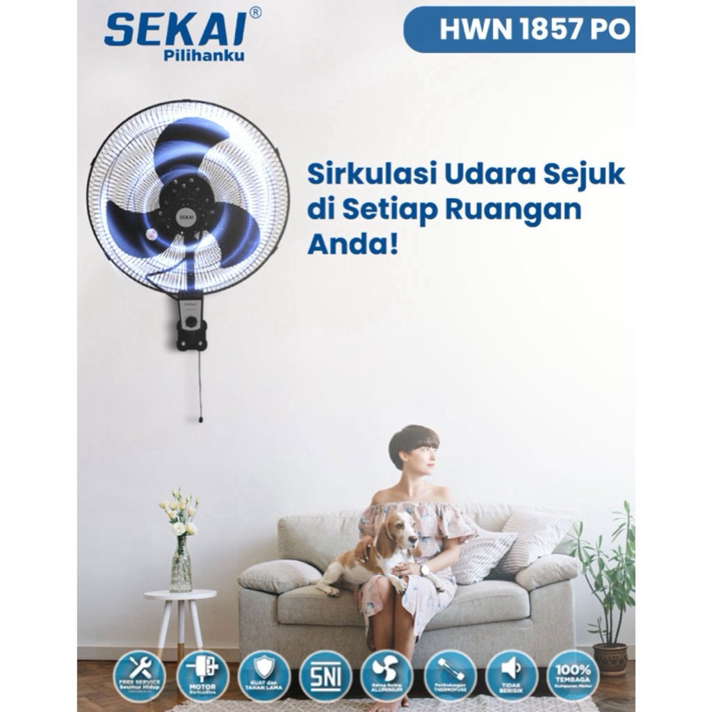 Kipas Angin Dinding Tornado SEKAI HWN 1857 PO