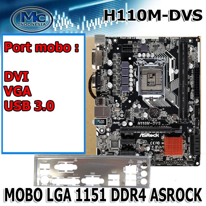 MOBO Mainboard Motherboard H110 Intel LGA 1151 Asrock