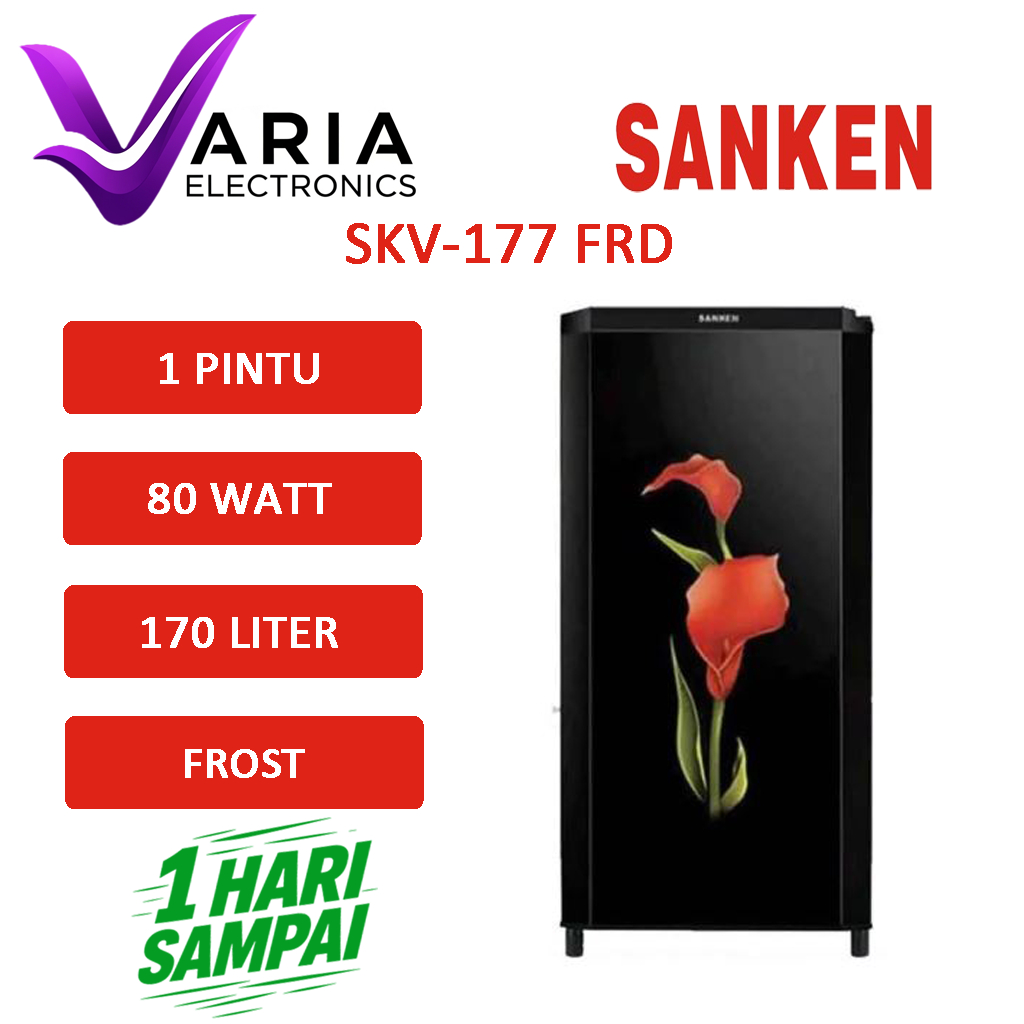 KULKAS SANKEN SKV-177FRD KULKAS 1 PINTU 170 LITER FROST LOW WATT
