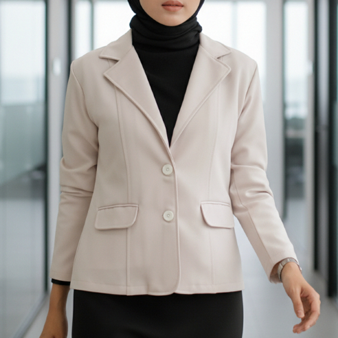 OBERBE - Blazer Beyza Wanita Kantor & Muslimah – Blazer Formal Panjang Elegan
