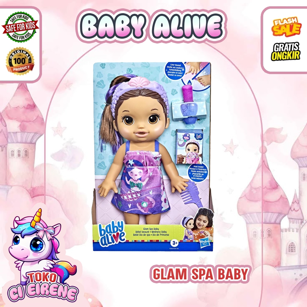 Boneka Baby Alive Glam Spa Baby Original – Mainan Anak Perempuan