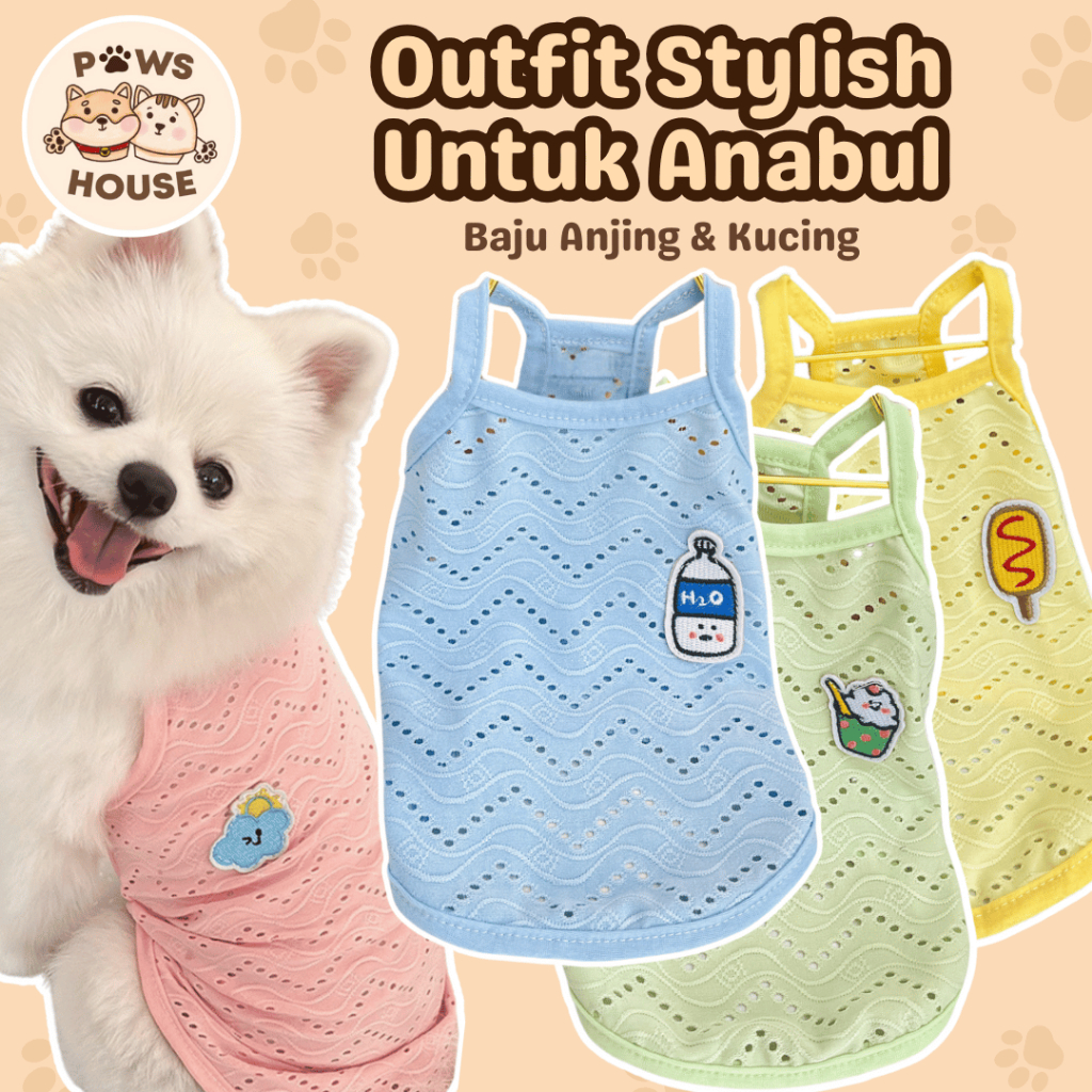 PAWS HOUSE Baju Anjing dan Kucing Kecil Untuk Cewek dan Cowok