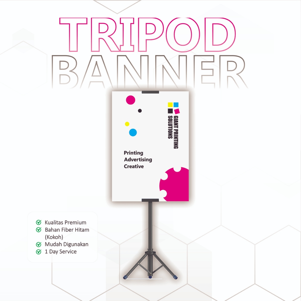 Cetak Tripod Banner | Standing Banner | T banner | Standing Banner Custom | Stand Banner | Display P