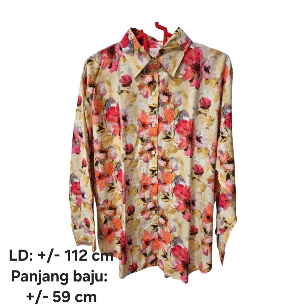 Baju wanita lengan panjang motif bunga