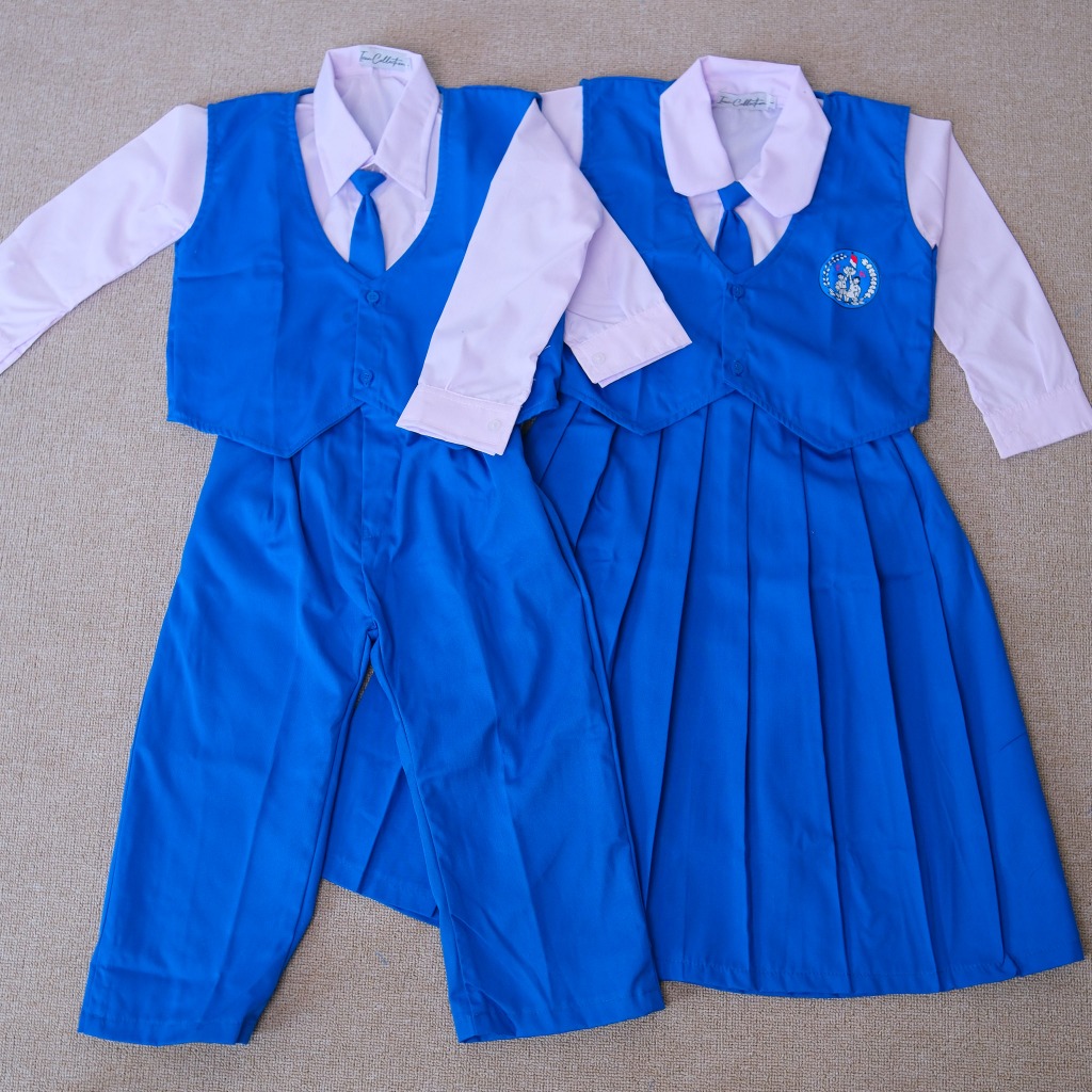 TGS - Seragam Sekolah Anak TK Rompi Biru Putih MUSLIM