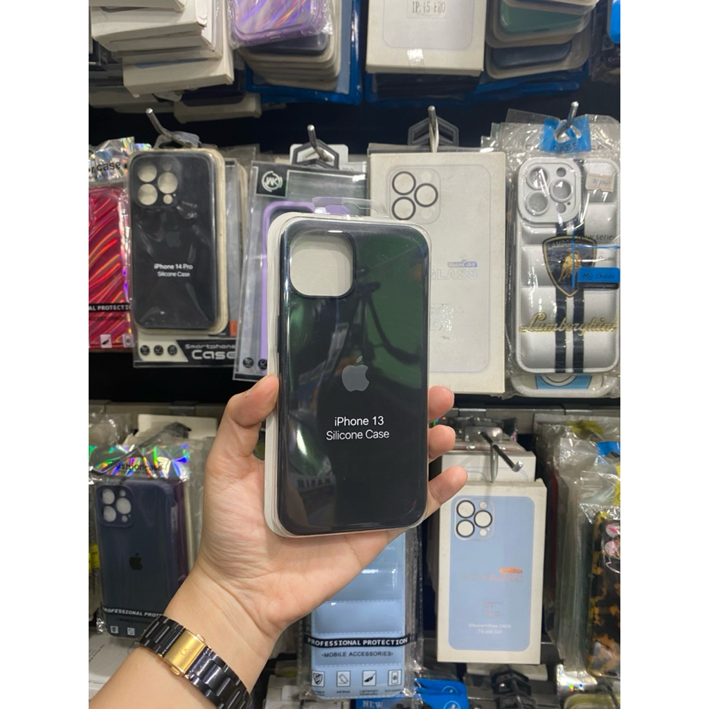 Case Anti Noda Premium Warna Silicone Full Cover Case For Iphone 13 / 14 Case Bludru Logo Iphone
