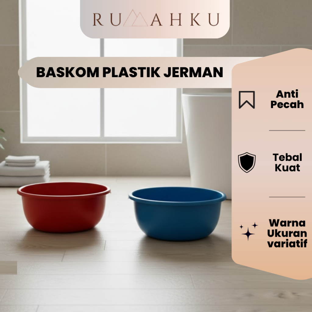 RUMAHKU Baskom Adonan Kue Plastik Besar Ukuran 10-20 Inch Anti Pecah Baskom Sayur Baskom Plastik