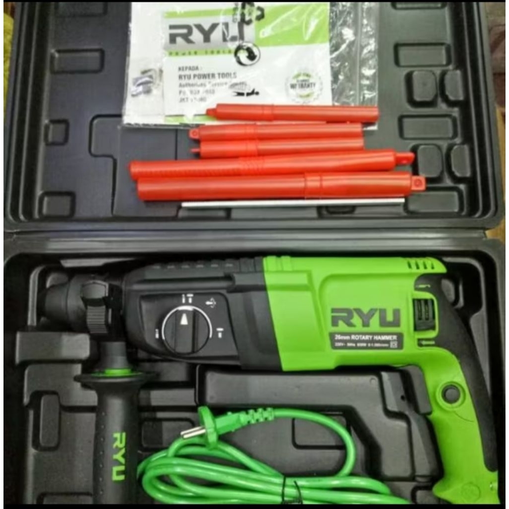 Mesin Bor Beton Rotary Hammer Ryu 26mm Ryu RRH26 (3Fungsi) Original