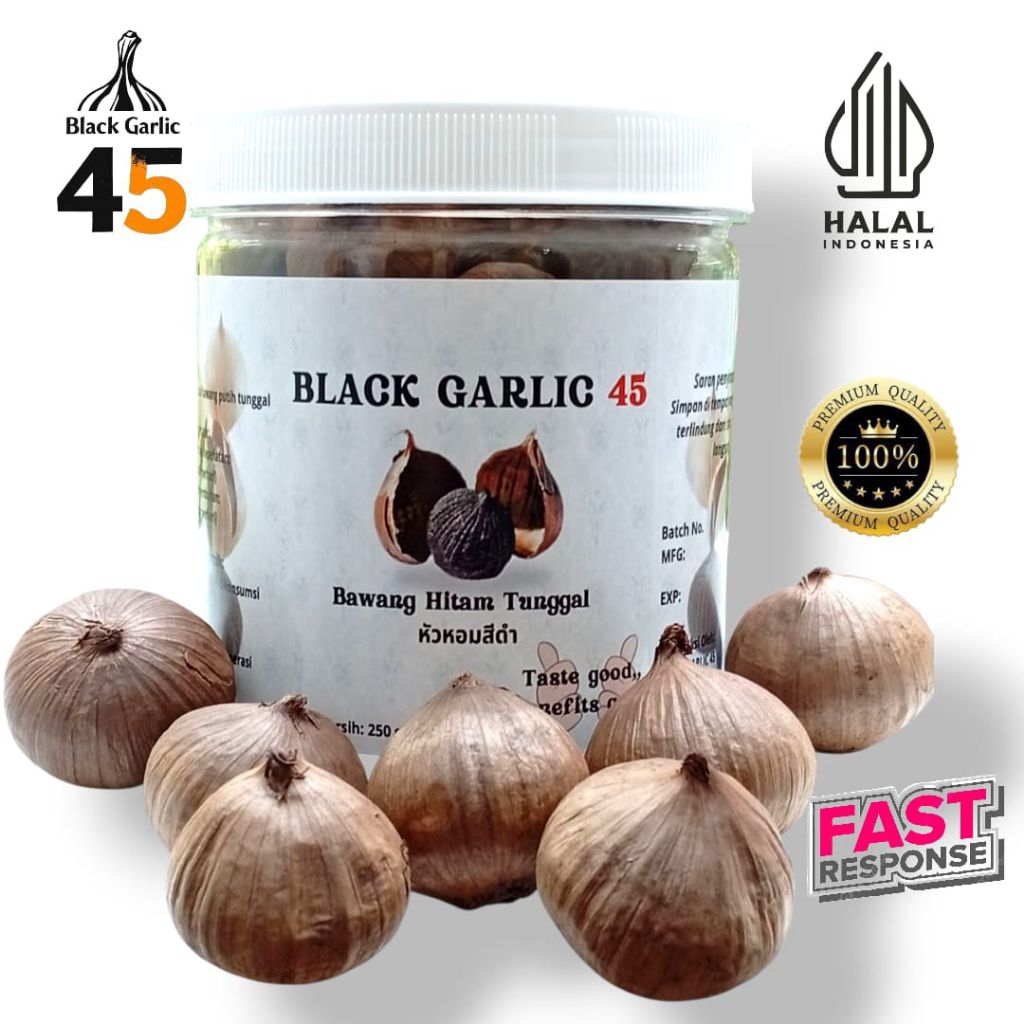 Black Garlic 45 Solo 250 Gram Bawang Tunggal Hitam Untuk Kesehatan