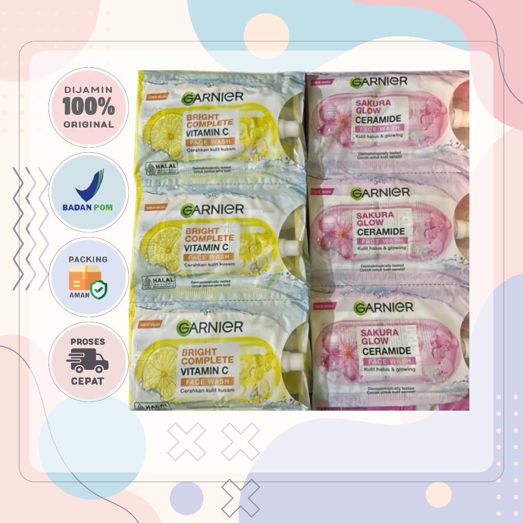 Garnier Foam Sachet 1 Karton (Isi 25 Renteng) 9ML Sakura / Bright Complete