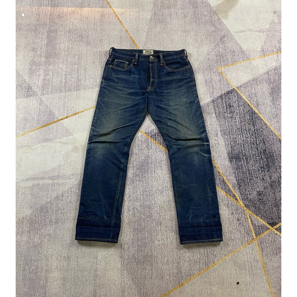 Sage Denim Gravelking 23oz indigo x dirt Brown